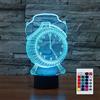 SUPERHONGJIHAO Luce notturna per i bambini 3D Orologio Led Lampada con Telecomando 16 Cambiare Colore Regalo di Compleanno di Natale per il bambino