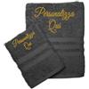 Cieffepi Home Collections SOLO MIO BASIC Set Asciugamani Viso + Ospite Personalizzato in spugna di puro cotone (Antracite)