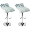 uyeoco Stampato Coprisedile per Sedia da Cucina da Bar Senza Schienale 4/2/1 Pezzi, Copri Fodera Sgabello da Bar Quadrato Elasticizzato(#11,2PCS)