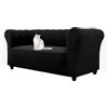 HonunGron Copridivano Chesterfield Elasticizzato in Jacquard, Copri Divano 1 2 3 Posti con Braccioli per Soggiorno, Antiscivolo, Morbido, Protezione per Mobili e Divani Curvi (Nero,2 Posti)