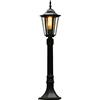 Mengjay Europeo Lampioncino da Esterno Design Classico, Illuminazione per Giardino, Lampione Alluminio Color Nero, Portalampada E27, Impermeabile Lampada da Terra Esterno Villa Giardino (B)