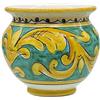 Sicilia Bedda - VASO IN CERAMICA SICILIANA - Decorazione Maioliche - Prodotto Artigianale di Alta Qualità - DIAMETRO 10 CENTIMETRI (Maioliche Verdi)