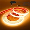 HEGEHE - 12V COB LED strisce al neon [0.5M, bianco caldo 3000-3500K], IP68 impermeabile, 320 LED/m flessibile FCOB LED Nastri CRI90+, tagliabile ogni 2,5cm, decorazione domestica