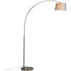Qazqa arc-basic - Lampada da terra arco Moderno - 1 luce - L 1300 mm - Grigio - Moderno - Soggiorno