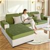BXFUL Copriseduta Divano Elasticizzato Ciniglia, Fodera per Cuscino Elasticità del Divano, Antiscivolo Protezione del Cuscino Sedile del Divano (60x80cm,Verde)