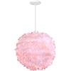 iDEGU Lampada a Sospensione LED Moderno, Lampadario a Sospensione Stile Fiore in Tessuto 30CM Illuminazione E27 Decorazione Lampada a Soffitto per Camera da Letto Soggiorno Corridoio (Rosa)