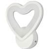 Vetrine in rete Vetrineinrete® Applique a led a forma di cuore 6 watt a parete lumetto da comodino abat jour luce bianca fredda 6500k o calda 3000k (Luce calda 3000k) F62