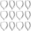 Beebeecraft 12 pz. Orecchini Huggie Hoop Placcati In Platino Ganci per Orecchini A Monachella Rotondi con Anello Orecchini In Argento con Scatola di Immagazzinaggio per Creazione di Orecchini Fai Da T
