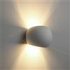 Silamp Applique da Parete in GESSO Bianco Doppia Luce attacco G9 LAMPADINA NON INCLUSA