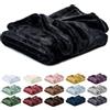 Lavea® Coperta in Pile Una Piazza e Mezza 150x200 cm Morbida - Plaid in Microfibra Caldo e Soffice per Divano e Letto, Traspirante e Facile da Lavare - Nero