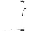 Qazqa diva - LED Dimmerabile Lampada da terra uplighter dimmer incluso Moderno - 2 luce - Ø 254 mm - Nero - Moderno - Soggiorno I Camera da letto I Sala da Pranzo I Cucina