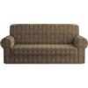 SaRani Copridivano Elasticizzato Salva Divano Damascato Elgeante (Tortora, Tre posti)