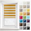Estika Tenda a rullo giorno e notte senza forare, montaggio 2 in 1 (fissaggio a morsetto o a soffitto/parete) - 50 x 150 cm - Arancia - per interni, semi-trasparente