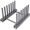 TopHomer Scolapiatti in ABS, supporto per contenitori, coperchi per pentole, portapiatti per scaffali ed armadietti, colore: grigio