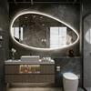 JSLJDM Ovale Specchio Bagno Retroilluminato con Anti-Appannamento, Specchio Bagno con Luce, Temperatura Colore Regolabile 3000K-6500K, Specchio Bagno LED in Vetro Temperato HD