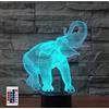 SUPERHONGJIHAO Luce notturna per i bambini 3D elefante animale ha condotto la lampada con telecomando 16 colore che cambia regalo di compleanno di Natale per il bambino