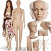 tectake® Manichino da vetrina, braccia mobili, testa girevole, base in vetro attacco al polpaccio, postura, Busto Da Sarta, taglia e cuci, Sartoria, Manichino Sartoriale Regolabile, Negozio -Donna