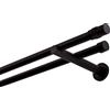 MDEKOR Bastone per tende nero, 120 cm, 2 binari, 19 mm, in metallo, fissaggio a parete, cilindro