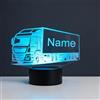Optechvisual Lampada personalizzata per camion - Luce notturna a LED con nome e incisione - Idea regalo per camionisti e bambini - Lampada da tavolo dimmerabile con cambio colore e telecomando - Decorazione per