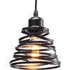 iDEGU Lampadario a Sospensione Moderno Lampada da Soffitto Creativo Design Spirale a Cascata E27 Lampada a Sospensione Vintage per Camera da Letto Soggiorno Cucina Sala da Pranzo (15cm, Nero)