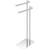 Inbagno Piantana Porta Asciugamani Da Appoggio Per Bagno In Acciaio Cromato Linea Style, L 20 x P 30 x H 70 Cm, Dotata Di 2 Braccia Porta Salviette
