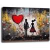 Printerland Quadro Moderno Uomo Donna CUORE AMORE banksy Street Art Quadri moderni soggiorno da Parete XXL grande Stampa su tela Canvas Decorazione Murale muro Arredo Camera da letto Cucina (1, 30x40 cm)