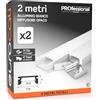 Eurocali 2x Profili da 2 metri (4mt) in Alluminio Bianco per Strisce LED Copertura Opaca larghezza max striscia led 12.4mm - 17.4 x 7