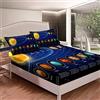 Loussiesd Set di lenzuola, motivo solare, galassia, spazio, universo, pianeti, astronomia, per bambini e ragazzi, con lenzuolo con angoli, 2 pezzi, per letto singolo