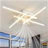 ZOMLBOF Lampadario con Ventilatore da Soffitto con Memoria, Lampadario con Ventilatore Reversibile 6 Velocità con APP, Ventilatore Smart Silenzioso Dimmerabile Soggiorni e Camere Da Letto-White|4head