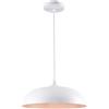 VR VETRINEINRETE Vetrineinrete® Lampadario a sospensione stile contemporaneo in metallo pendente a cupola attacco E27 luce tavolo cucina di colore nero o bianco (Bianco)
