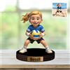 XIAO.Z Personalizzato bambini ragazza sport pallavolo giocatore foto cartone animato desktop scultura, personalizzato pallavolo amante immagine cartone animato ritratto telaio segno targa regalo