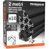 Eurocali 10x Profili Angolari da 2 metri (20mt) in Alluminio Nero per Strisce LED Copertura Opaca - larghezza max striscia led 12.1mm - 19 x 19