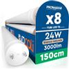 Eurocali 8 Tubi LED 24W 150cm T8 G13 SMD con Starter 3000 Lumen Garanzia 3 Anni - Luce Naturale 4000K - Alta Luminosità 125 lm/W - Sostituzione Neon per Soffitto Garage e Negozio in Materiale Nano Plastic