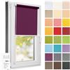 Estika Tenda a rullo semi-trasparente senza forare - 120 x 120 cm - Viola - per interni, per finestre, tessuto con protezione solare