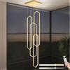 LAMPLAY Lampadario Moderno, 4 Luci LED Ad Anello Di Diamanti Dorati, Lampadario Per Villa Regolabile In Altezza, Luce Per Soggiorno Con Telecomando 3000K-6000K Dimmerabile, Soggiorno(Oro-4 * 100cm)