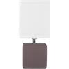 Globo Decorativo tavolo con paralume in ceramica marrone tessuto Weio GERI 21677
