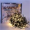 Luccika, Luci a Grappolo Cluster Bianco Caldo, 10 Metri, 500 LED da Ø 3mm, Catena Luminosa per Albero di Natale, 4 Effetti di Luce, Telecomando, Timer, Cavo Verde IP44, Uso Interno/Esterno