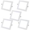 AntDau71® - 5 Pezzi Faretto LED da Incasso Quadrato 6500K Luce Bianca Fredda Ultra Sottile per Soffitto Cartongesso per Interno Esterno - Alta Luminosità e Design Moderno (12 Watt (16,5cm x 16,5cm))