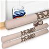Beautissu 2x Paraspifferi Imbottito per Porta e finestra Tuuli HE L100xP8xA8 cm in Poliestere - paraspiffero Universale porte e finestre - paravento sottoporta Isolante - Contro Il Freddo - Beige