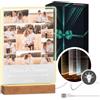 Maverton Cornice LED luminosa con supporto in legno - Quadro in vetro acrilico personalizzato con collage di foto - Lampada con foto per uomo per il compleanno - 21x32x4,5cm - Uniti