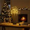 BAUNBRHY Nest and Flowers Table Lights Fireworks,Christams Firework Centerpiece Light, Battery Operated 120 LED Mini Table Starburst Silver Lights (Warm-1pcs)