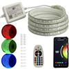 FOLGEMIR Striscia LED RGB 2 metro, controllata tramite WIFI, dimmerabile con trasformatore 220V e telecomando IR, 5050 SMD 60 LED/m, impermeabile IP65, compatibile con APP Tuya