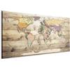 B&D XXL - Quadro Moderno Grande Mega XXL Mappamondo Effetto Legno 200x100 - Quadri Moderni Grandi Dimensioni per Soggiorno - Stampa su Tela per un Facile Montaggio Fai Da Te - Decori k-B-0009-ak-e