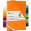 Lavea® Lenzuolo con Angoli Matrimoniale 180x200 cm - Jersey 100% Cotone - Per Materassi Topper fino a 10 cm - Con Elastico Tutto Intorno - Certificato OEKO-TEX - Rosso Tramonto