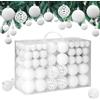Deuba Casaria® Set 100 Pz Palline di Natale in Plastica Polistirolo, Decorazioni Natalizie per Interni, Addobbi Natalizi per Albero di Natale, 6cm, 4cm, 3cm - Rosso, Rosa, Argento, Oro, Rame, Bianco