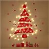 Hummcqit 90 Centimetri/3ft Alto di Natale Illuminato Ramoscello Albero Muro 40 Bianco Caldo LED A Batteria Luci Appeso Parete di Natale Decorazione di Legno Scala di Corda Soggiorno (Taglia unica, Colore 5)