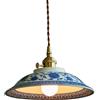Generic Moderno Lampada a Sospensione Ceramica Vintage Blu Luce Pendente Cucina Fattoria Lampadario da Soffitto Soffitto Singolo In Porcellana per Sala da Pranzo Camera da Letto Comodino