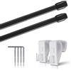 Bestlivings Set di 2 aste estensibili, 2 aste per tende con morsetto, fissaggio senza fori (colore: nero, dimensioni: 40-60 cm)