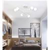 IDOR STORE Lampadario da Soffitto Vintage, Plafoniera Moderna 6 Luci, Lampadario a Sospensione Moderni E27, Interna Lampadario Camera da Letto, Lampadario Salotto per Cucina(Senza Lampadina) (bianco)