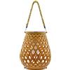 Generic Lanterna da tavolo in rattan intrecciato a energia solare, altezza 35 cm, diametro 17 cm, grado di protezione IP44, ideale per giardini e balconi